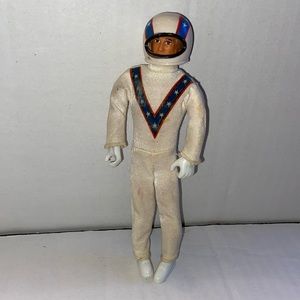 Vintage 70s Evel Knievel Stunt Cycle Doll Figure w/ Helmet & Stunt Suit